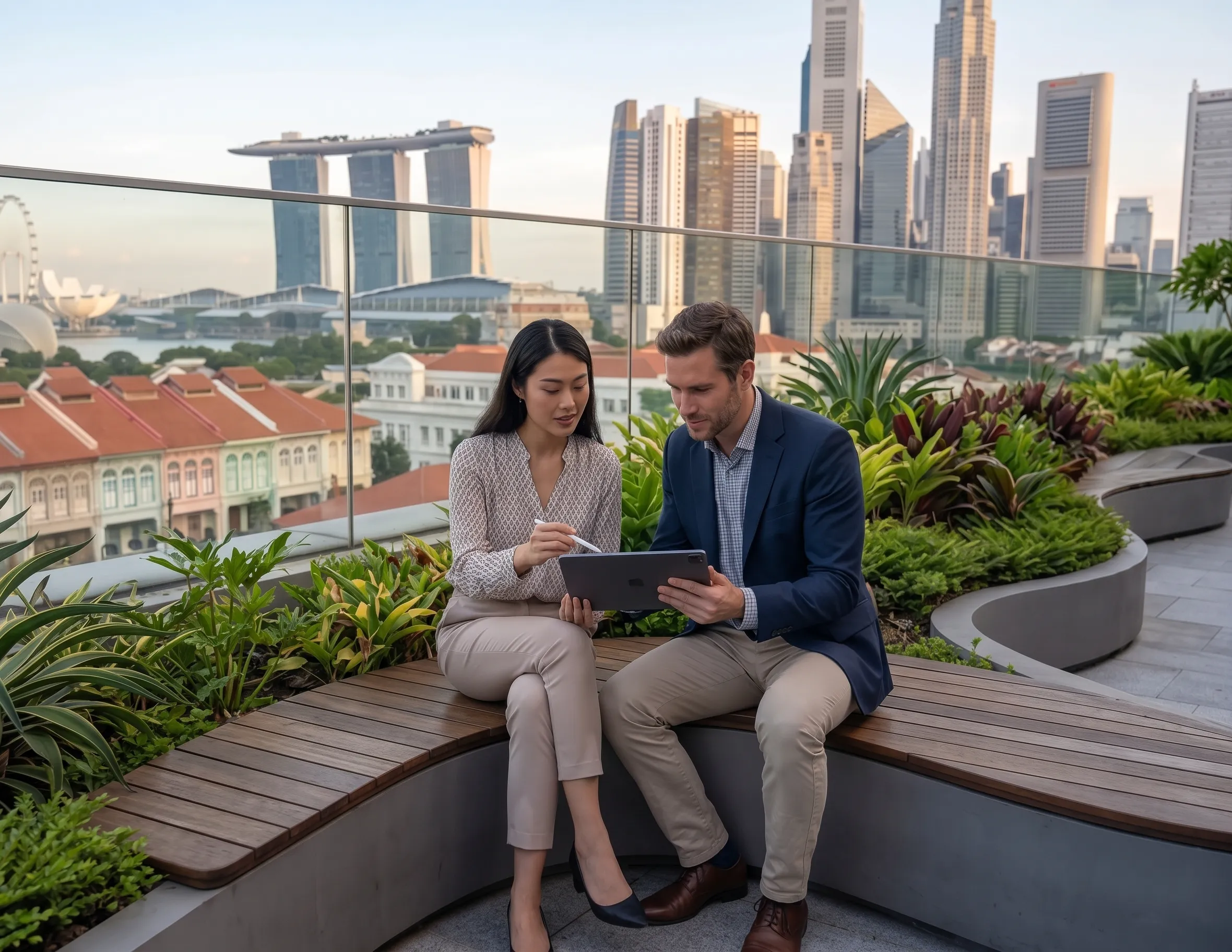 Professional Singapore financial district corporate office